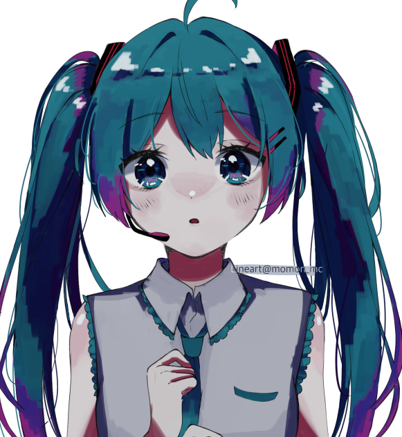 ミクちゃん 線画  塗らせていただきました