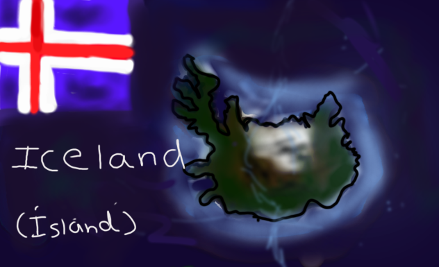 How to draw Iceland, and Icelandic flag