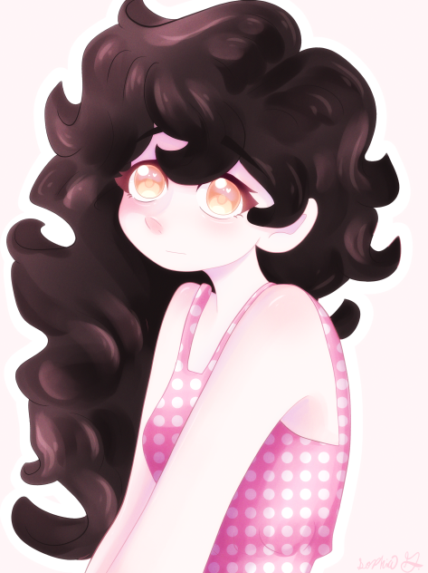 Stella with her hair down