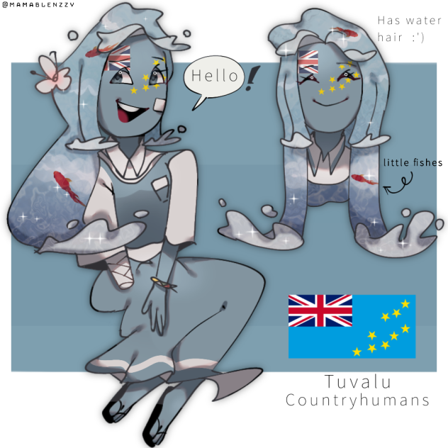 Tuvalu 🇹🇻 (Doodles) - Countryhumans