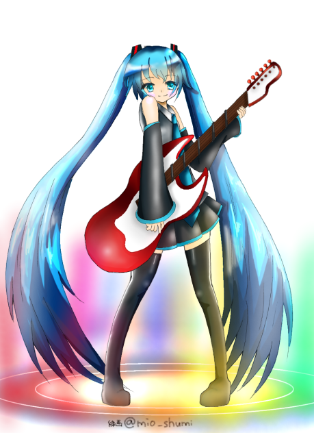 初音ミク ギター コラボ自分で塗ってみた
