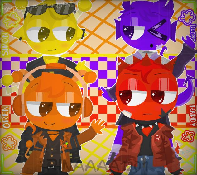 THE 4 BESTIES!!! ❤️🧡💛💜