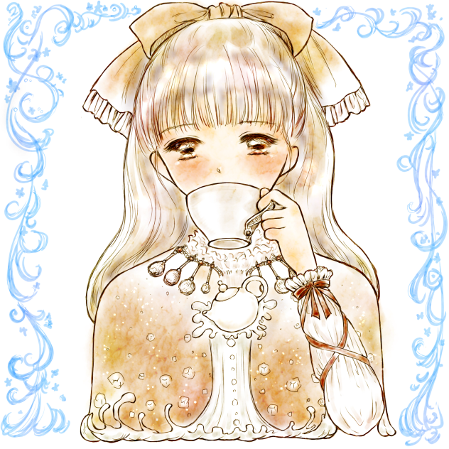 角砂糖たっぷり甘々ミルクティーの擬人化。
