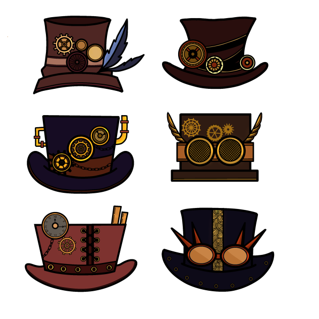 HATS FLAT COLORS