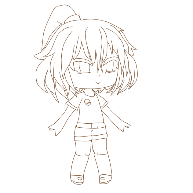 Gacha Club Default Girl Edit Lineart