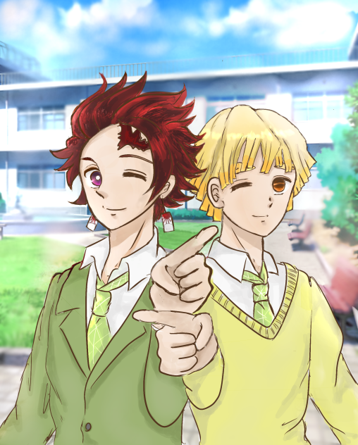 キメツ学園　炭治郎と善逸