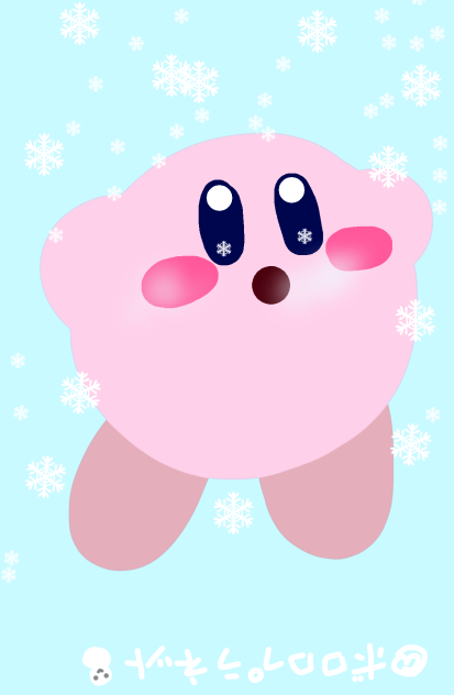 雪の日のカービィ