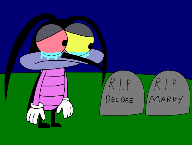 Joey Mourning in a Grave