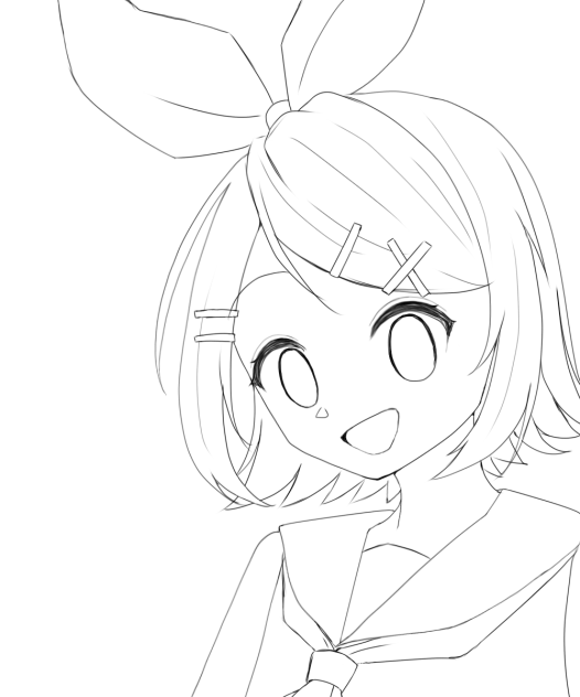 鏡音リン　線画