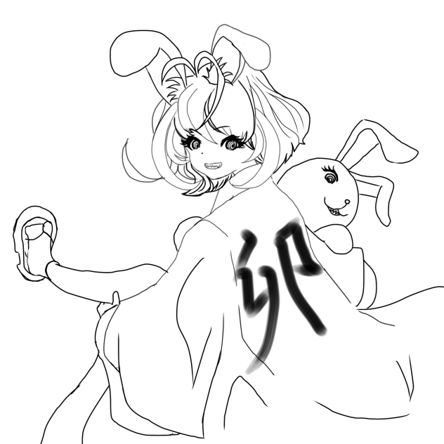 新年明けましておめでとうございます　線画