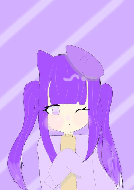 紫の猫耳