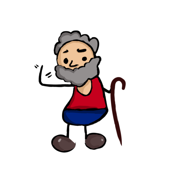 Old Man Waving - ibisPaint