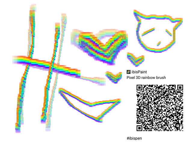 Pixel 3D rainbow brush.