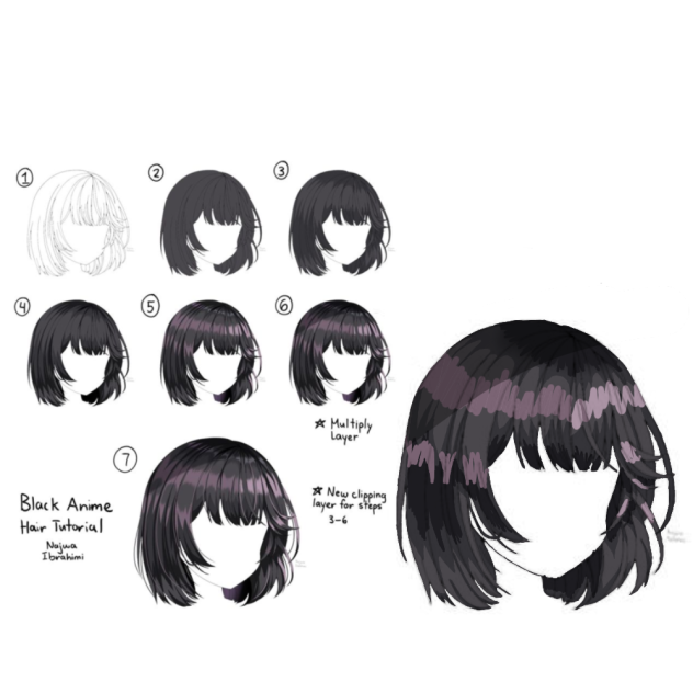 How to draw anime hair