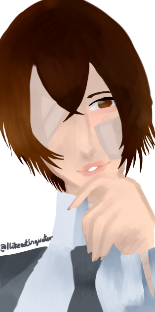 I tried drawing in a semirealistic style