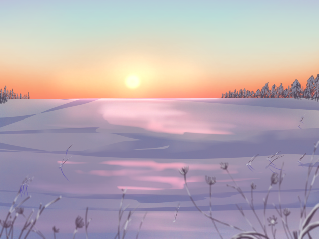 IBM1905 snow field sunrise b