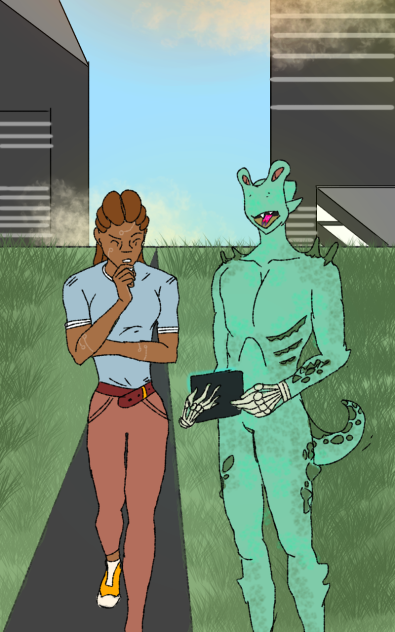 Human and Alien talk about stuff