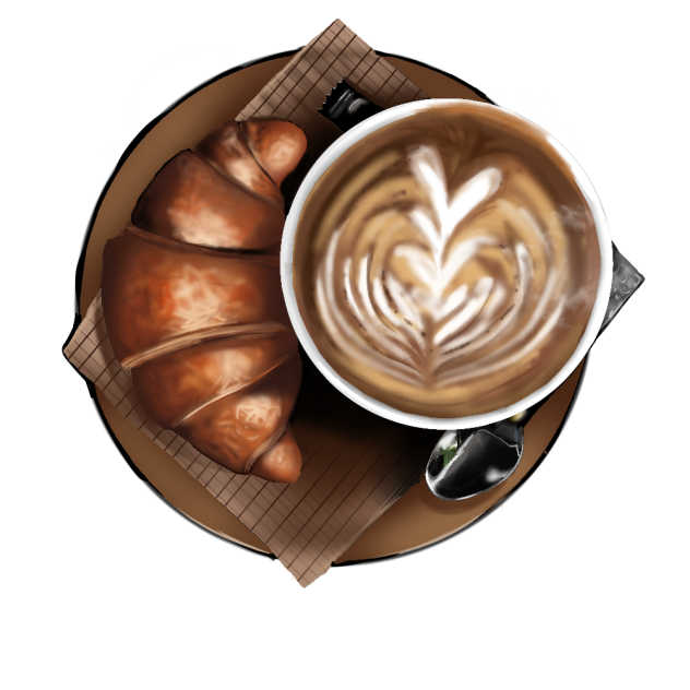croissant and coffee