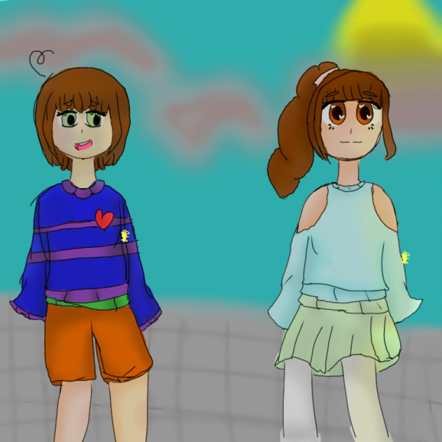 2 girls sitting.