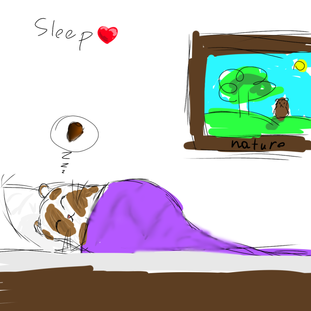 Hamster is sleeping now