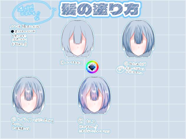 髪の塗り方②
