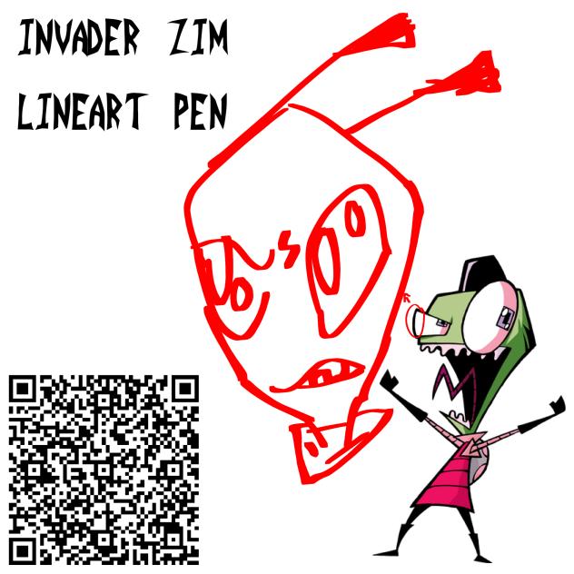 Invader zim lineart pen