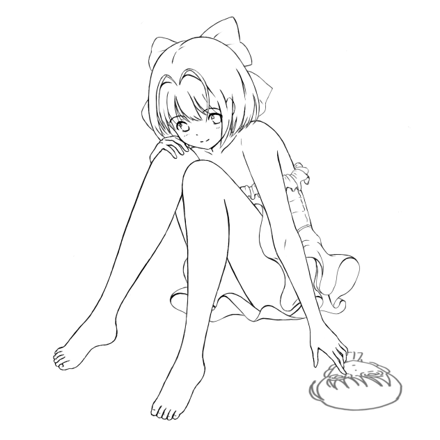 塗り絵　かのんの落書き