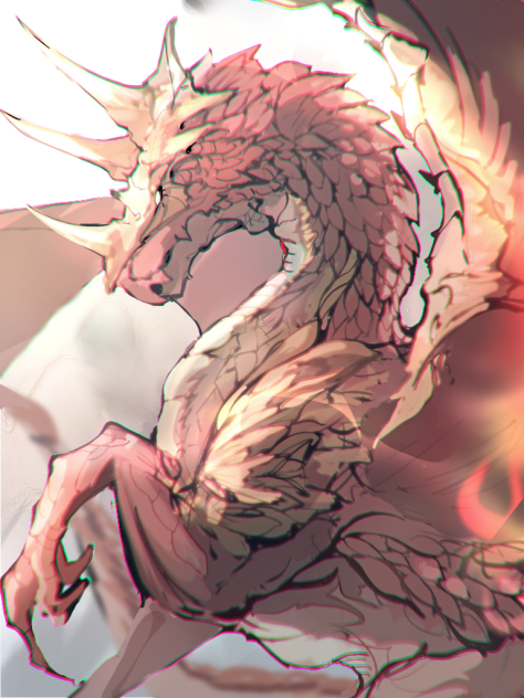 朝焼けの竜