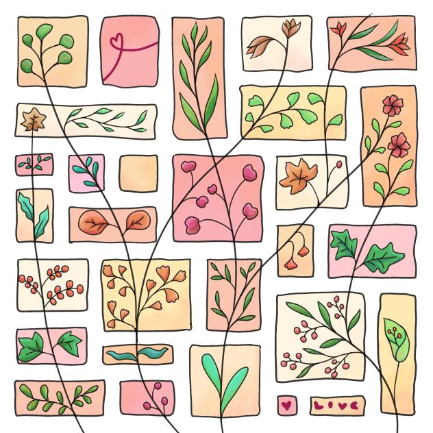 Pastel theme plants background