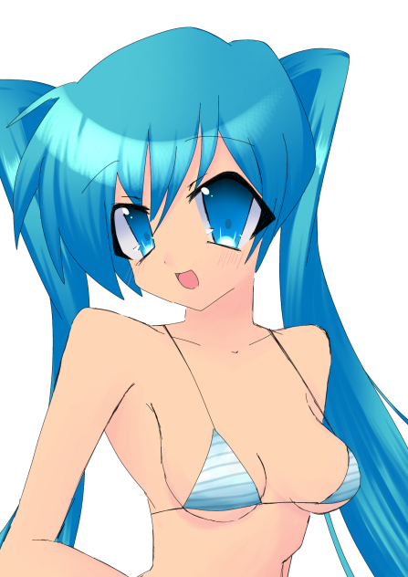 水着ミクさん描いた！！