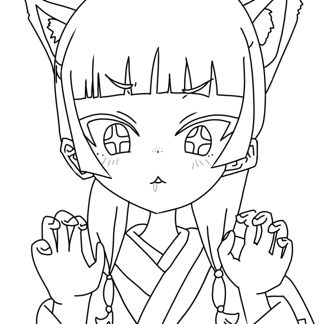 猫猫　線画（色塗りok！）