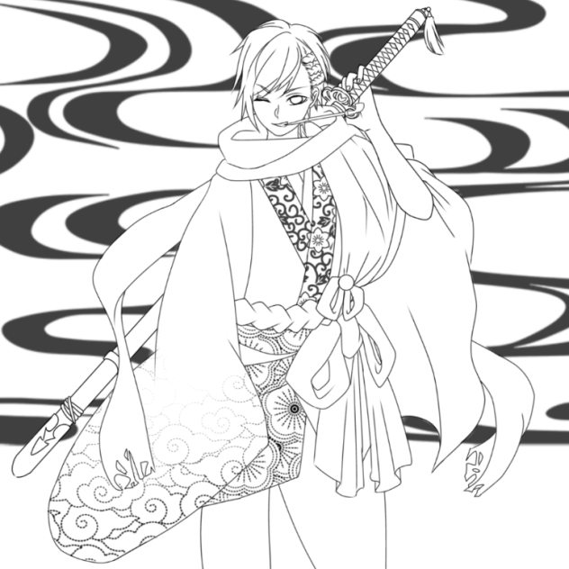 オリジナル漫画 線画