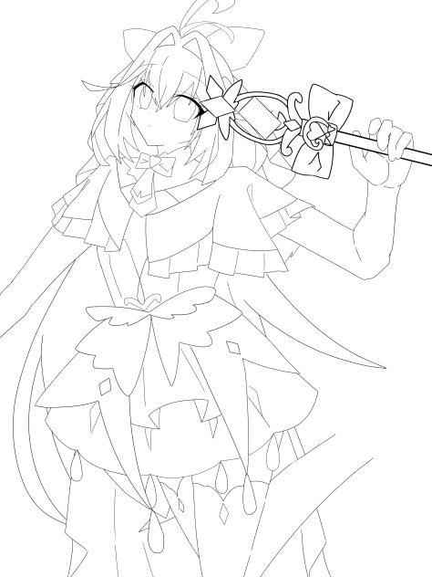 【塗り絵】キュアアルカナ・シャドウ　靴が描けない(泣)