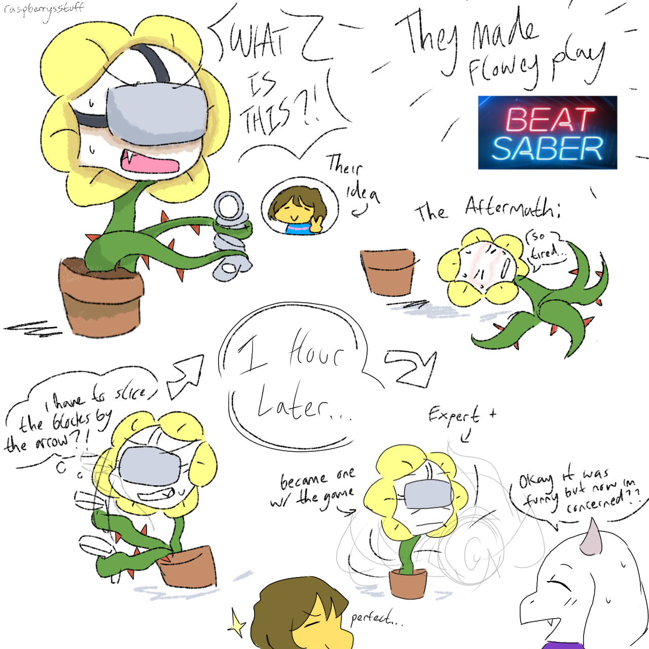 they made flowey play beat saber - ibisPaint