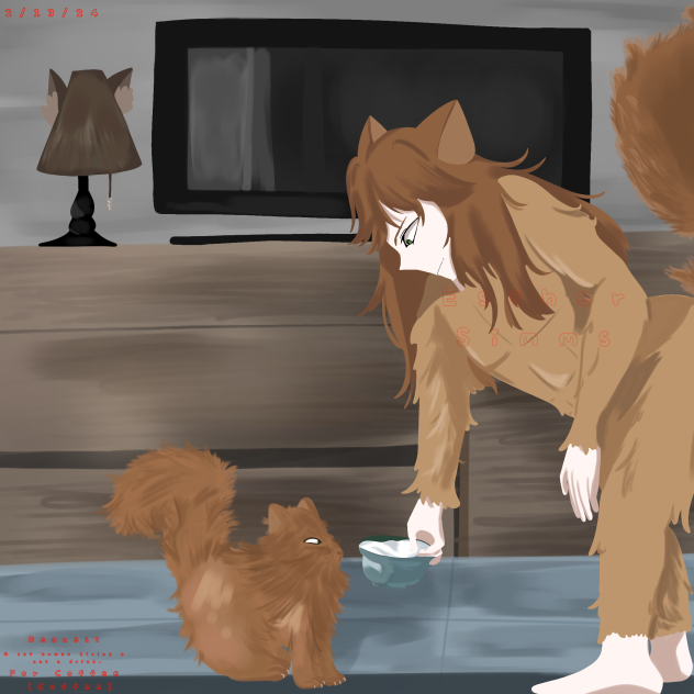 [REQUEST] - Cat hooman giving cat drink