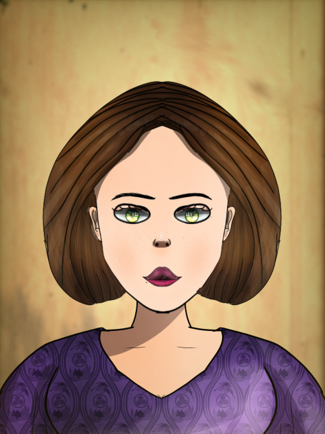 A girl with short hair