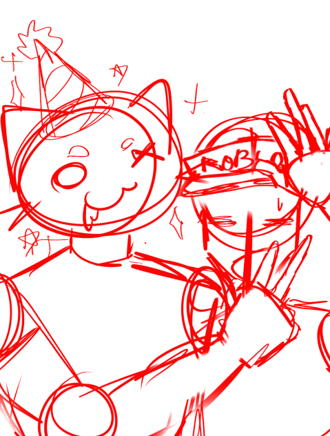 Sketch of Zombie Cat and Cashier!