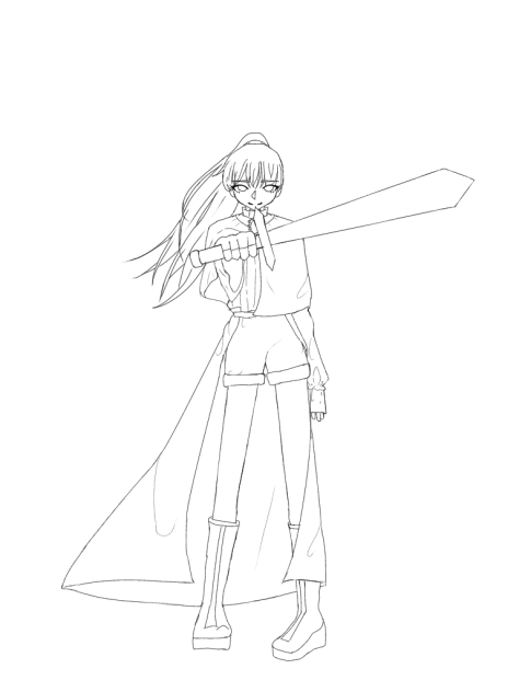 勇者（線画）