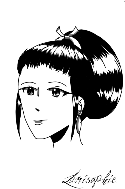 Ancient chinese bishoujo lineart