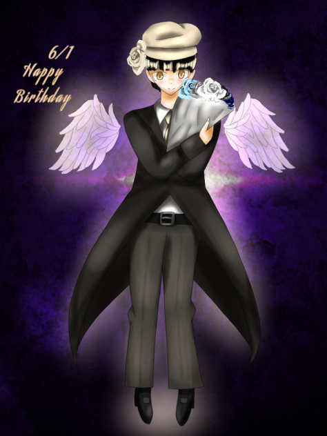 ベージュ誕生日イラスト