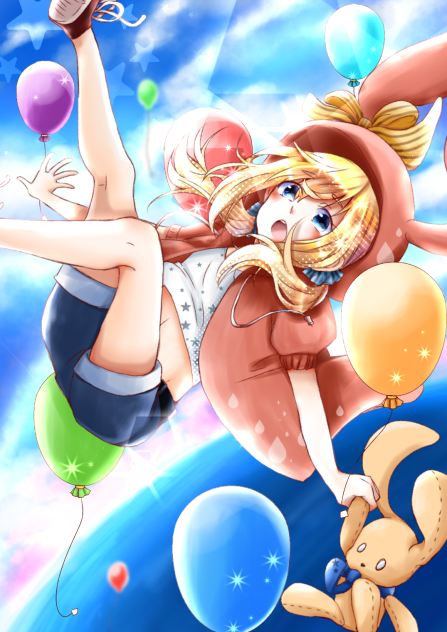 空と風船と生足