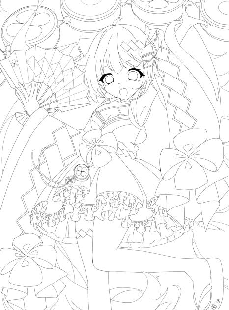 ミク　線画