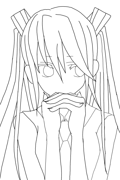 ミク線画2
