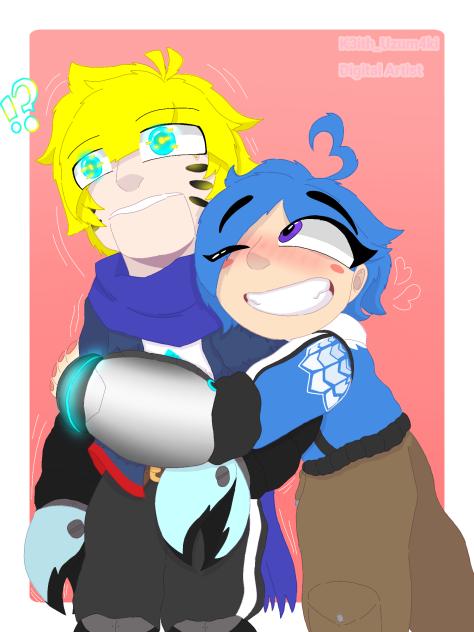 Surprise hug;