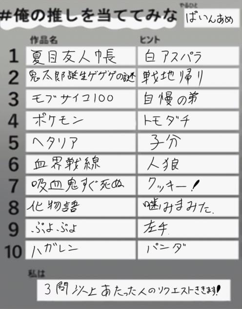 当ててみてください！