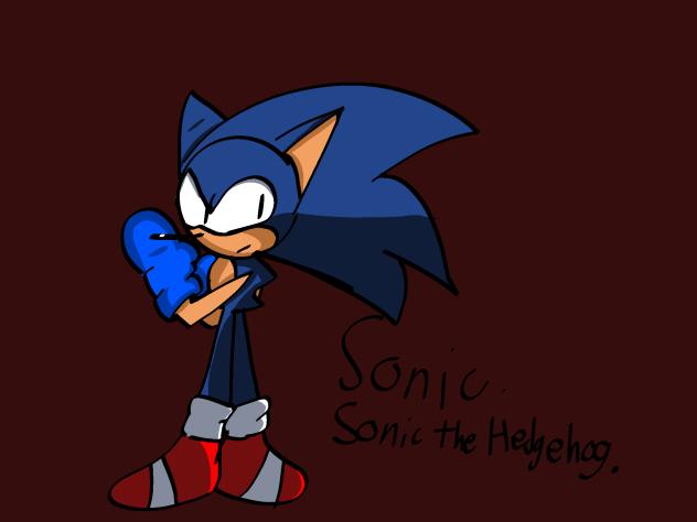 sonic with blue gloves