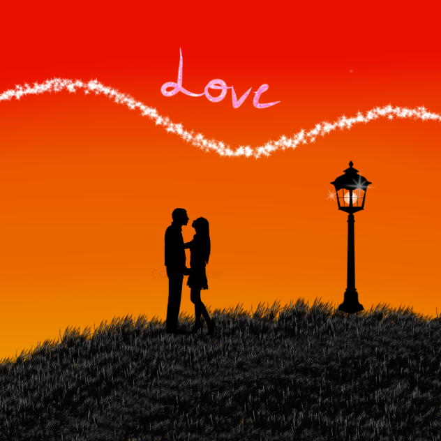 a couple standing in the sunset 🌇 - ibisPaint