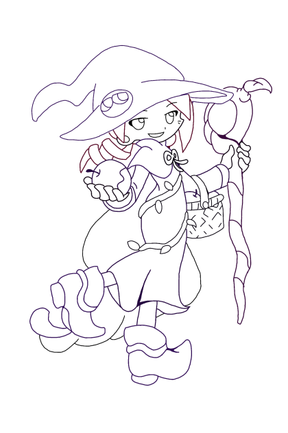 ぷよぷよ どくりんごちゃん(トレス・線画)