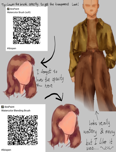 Watercolor brush and blending brush