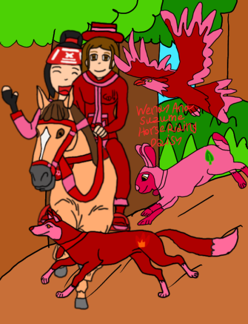 Wendy And Suzume Horse Riding Daisy.